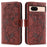 For Google Pixel 8a Case Wallet Stand Imprinted Rose Butterfly PU Leather Phone Cover - Brown - 1