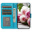 For Samsung Galaxy A55 5G Case Wallet Stand Imprinted Rose Butterfly PU Leather Phone Cover - Blue - 2