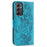 For Samsung Galaxy A55 5G Case Wallet Stand Imprinted Rose Butterfly PU Leather Phone Cover - Blue - 5