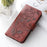 For iPhone 14 Case Wallet Stand Imprinted Rose Butterfly PU Leather Phone Cover - Brown - 6