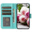 For iPhone 15 Pro Max Case Wallet Stand Imprinted Rose Butterfly PU Leather Phone Cover - Green - 2