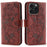 For iPhone 16 Pro Max Case Wallet Stand Imprinted Rose Butterfly PU Leather Phone Cover - Brown - 1