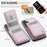JEEHOOD For Samsung Galaxy S25+ Leather Back Cover Magnetic Case  J06 Phone Case with Card Bag RFID Blocking - Pink - 3
