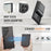 JEEHOOD For Samsung Galaxy S23 Ultra Leather Back Cover Magnetic Case  J06 Phone Case with Card Bag RFID Blocking - Black - 5