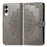 For Samsung Galaxy S25 Edge Wallet Case Mandala Flower Leather Phone Cover Stand - Grey - 2