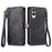 For Samsung Galaxy S25 Edge Zipper Wallet Case Geometry Lines Leather Phone Cover with Strap - Black - 2