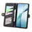 For Samsung Galaxy S25 Edge Zipper Wallet Case Geometry Lines Leather Phone Cover with Strap - Black - 3