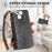 For Samsung Galaxy S25 Edge Zipper Wallet Case Geometry Lines Leather Phone Cover with Strap - Black - 6