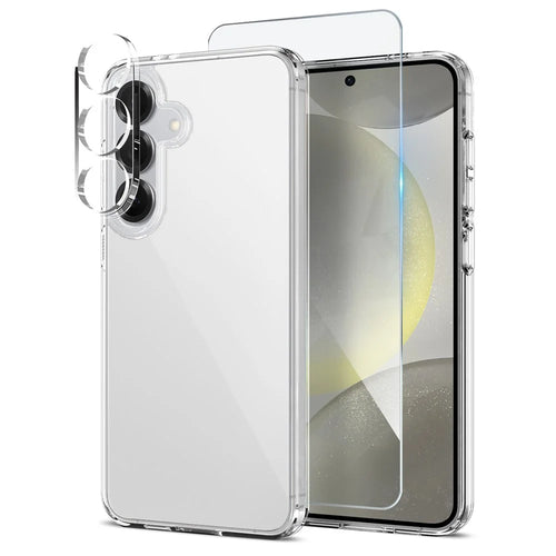 NORTHJO For Samsung Galaxy S24+ Case PC + TPU Phone Cover Set with Front Screen Protector + Lens Film - Transparent - 1