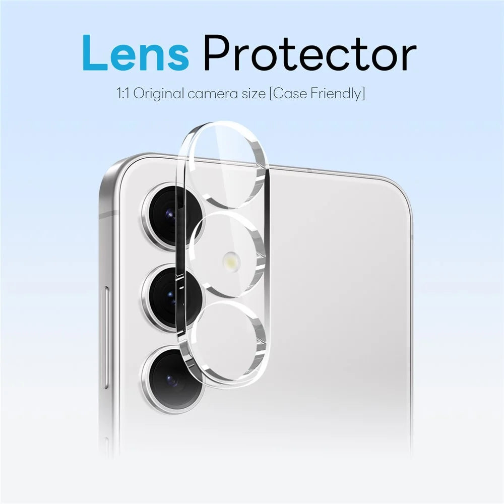 NORTHJO For Samsung Galaxy S24+ Case PC + TPU Phone Cover Set with Front Screen Protector + Lens Film - Transparent - 6