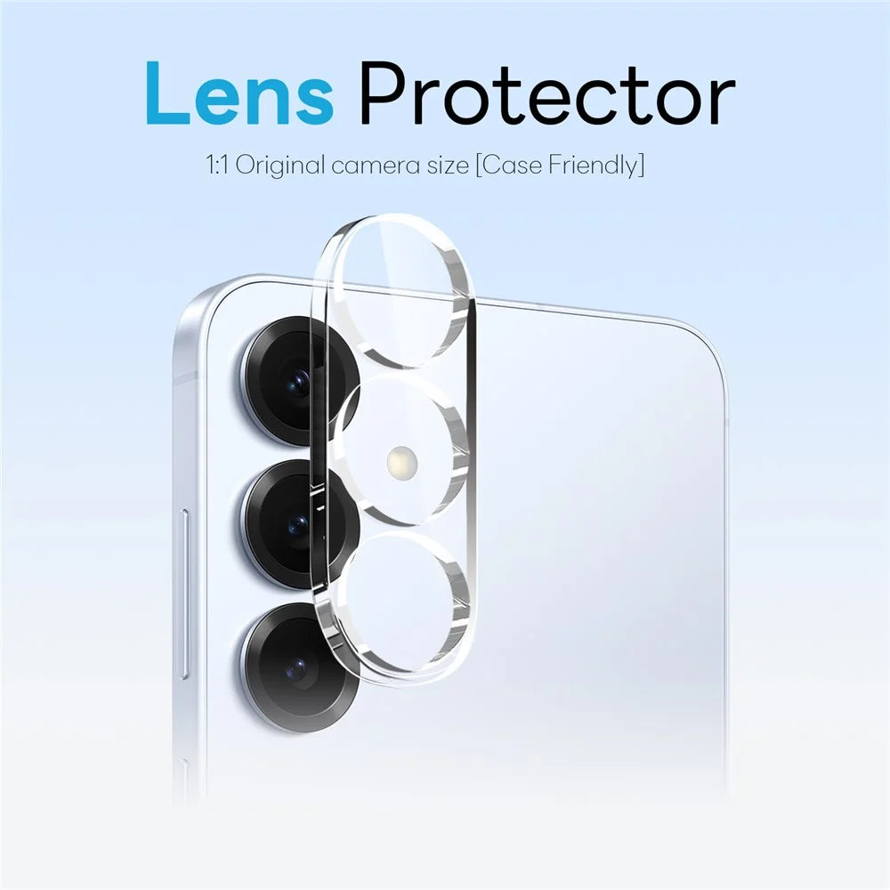 NORTHJO For Samsung Galaxy S25 Case PC + TPU Phone Cover Set with Front Screen Protector + Lens Film - Transparent - 6