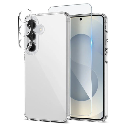 NORTHJO For Samsung Galaxy S25+ Case PC + TPU Phone Cover Set with Front Screen Protector + Lens Film - Transparent - 1