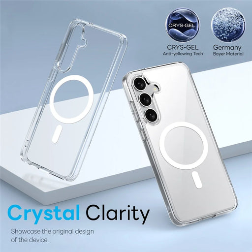 NORTHJO For Samsung Galaxy S24+ Magnetic Case PC + TPU Phone Cover Set with Tempered Glass Film (Support Fingerprint Unlock) - Transparent - 2