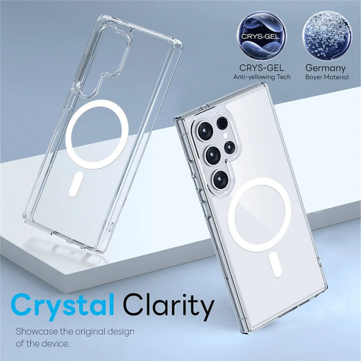 NORTHJO For Samsung Galaxy S24 Ultra Magnetic Case PC + TPU Phone Cover Set with Tempered Glass Film (Support Fingerprint Unlock) - Transparent - 2