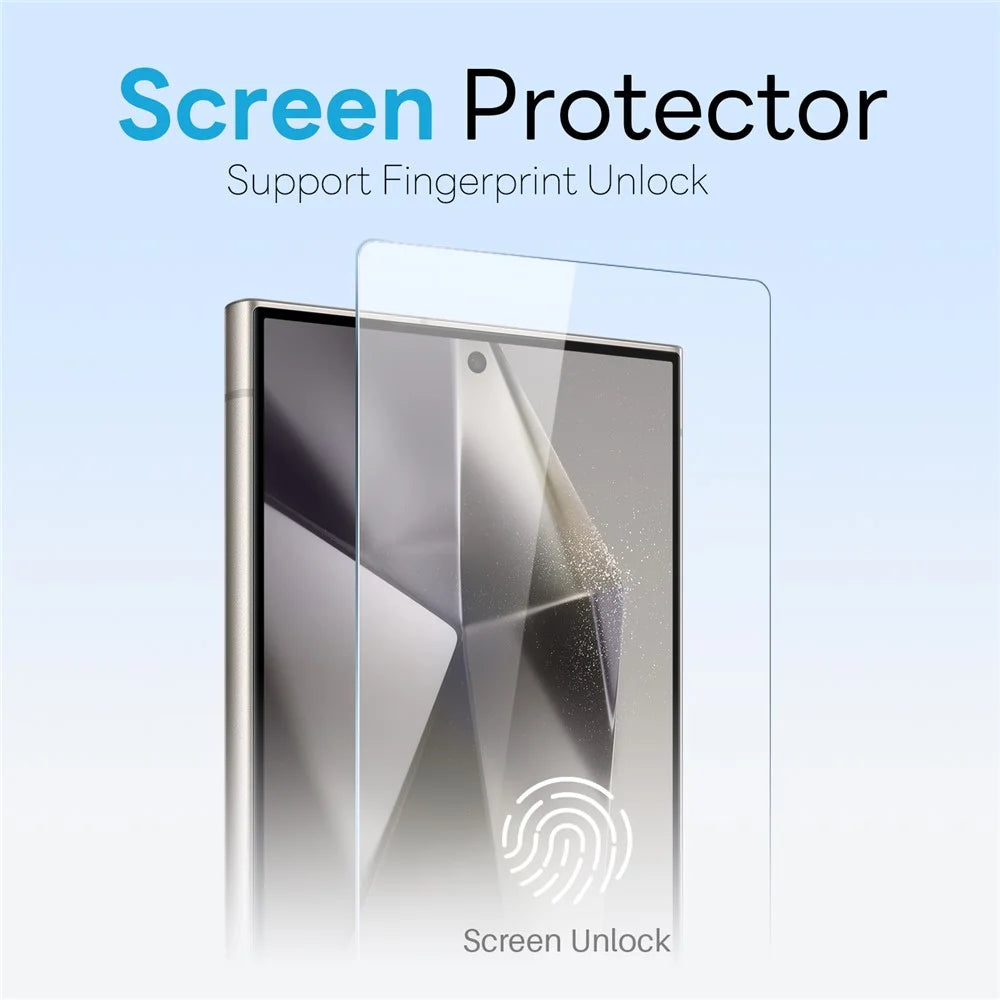 NORTHJO For Samsung Galaxy S24 Ultra Magnetic Case PC + TPU Phone Cover Set with Tempered Glass Film (Support Fingerprint Unlock) - Transparent - 6