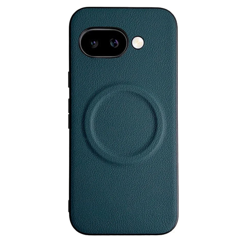 For Google Pixel 9a Magnetic Case PU + TPU Phone Back Cover - Blackish Green - 1
