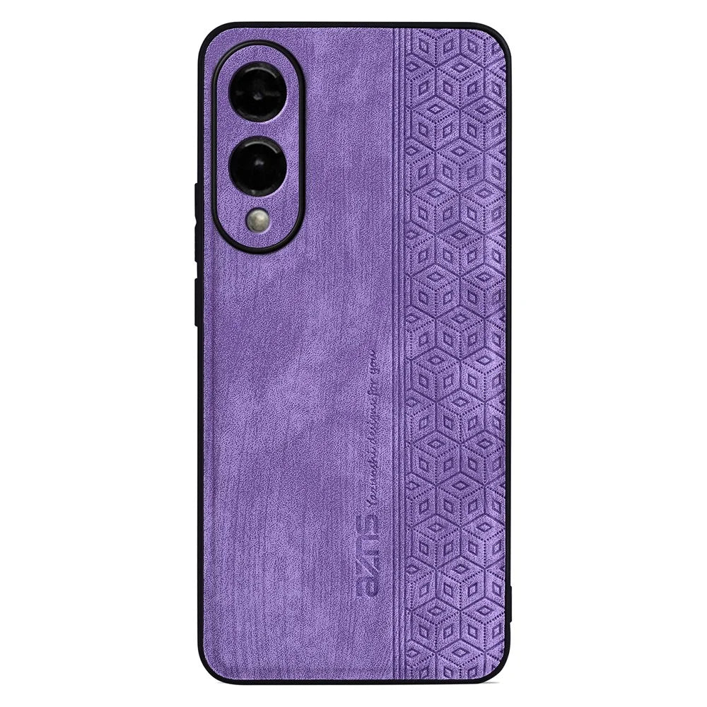 AZNS For Samsung Galaxy S25 Edge Case Protective PU Leather Covered TPU Phone Shell - Purple - 3