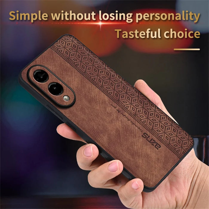 AZNS For Samsung Galaxy S25 Edge Case Protective PU Leather Covered TPU Phone Shell - Purple - 4