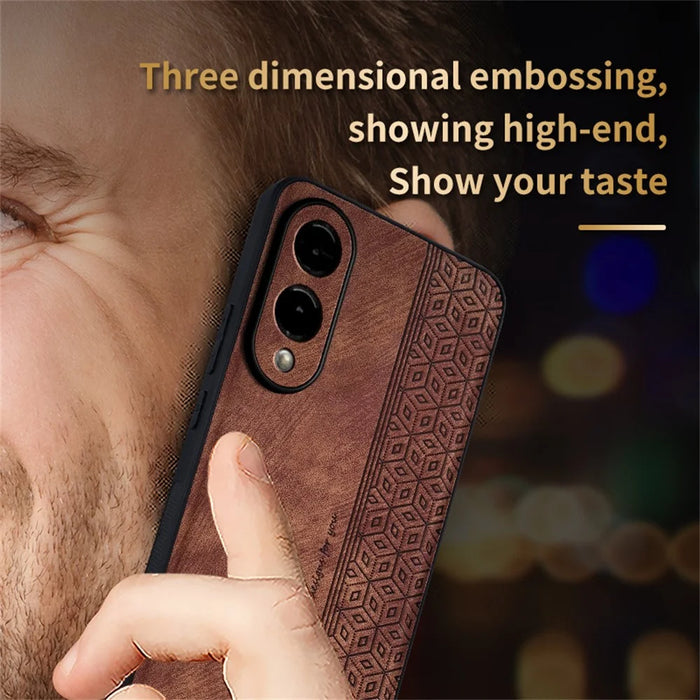 AZNS For Samsung Galaxy S25 Edge Case Protective PU Leather Covered TPU Phone Shell - Purple - 5