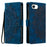 For iPhone 17e / 16e Case Imprinted Totem Skin Feel Wallet Leather Phone Cover - Blue - 1