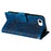 For iPhone 17e / 16e Case Imprinted Totem Skin Feel Wallet Leather Phone Cover - Blue - 4