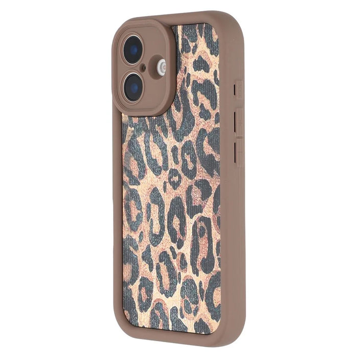 For iPhone 16 Case Leopard Print TPU Precise Cutout Phone Cover - Brown - 4