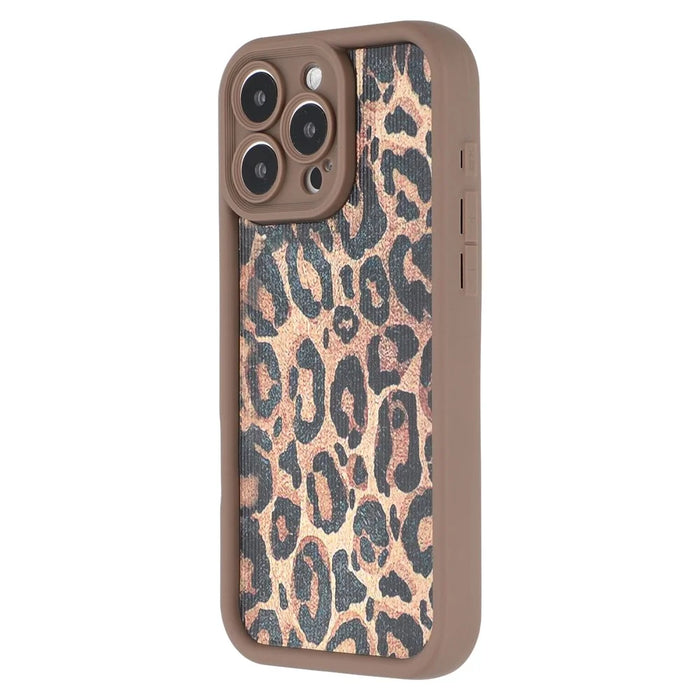 For iPhone 16 Pro Case Leopard Print TPU Precise Cutout Phone Cover - Brown - 4