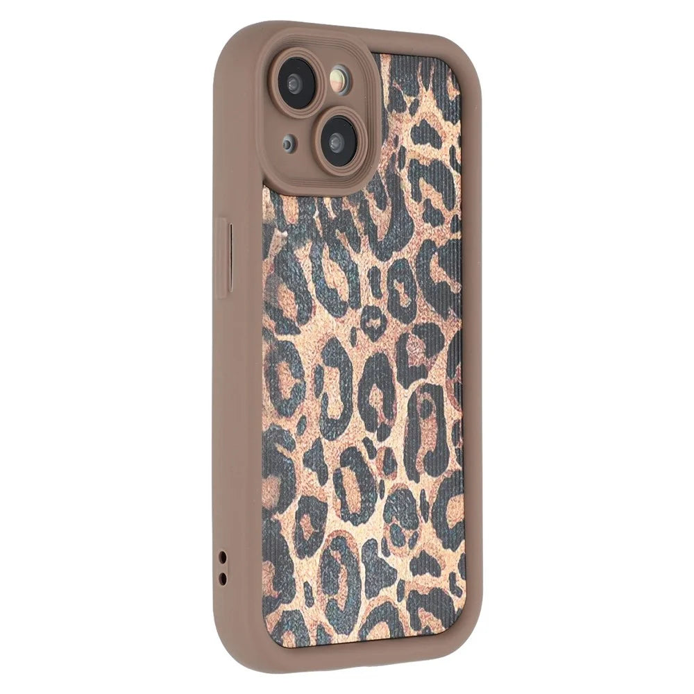 For iPhone 15 Case Leopard Print TPU Precise Cutout Phone Cover - Brown - 1