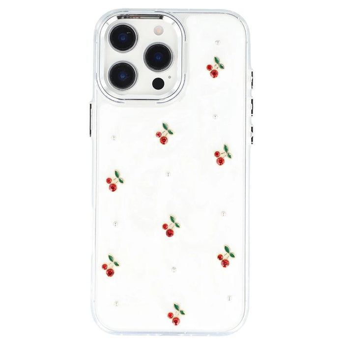 For iPhone 16 Pro Max Case 3D Epoxy Cherry Design Soft TPU Back Cover - 3
