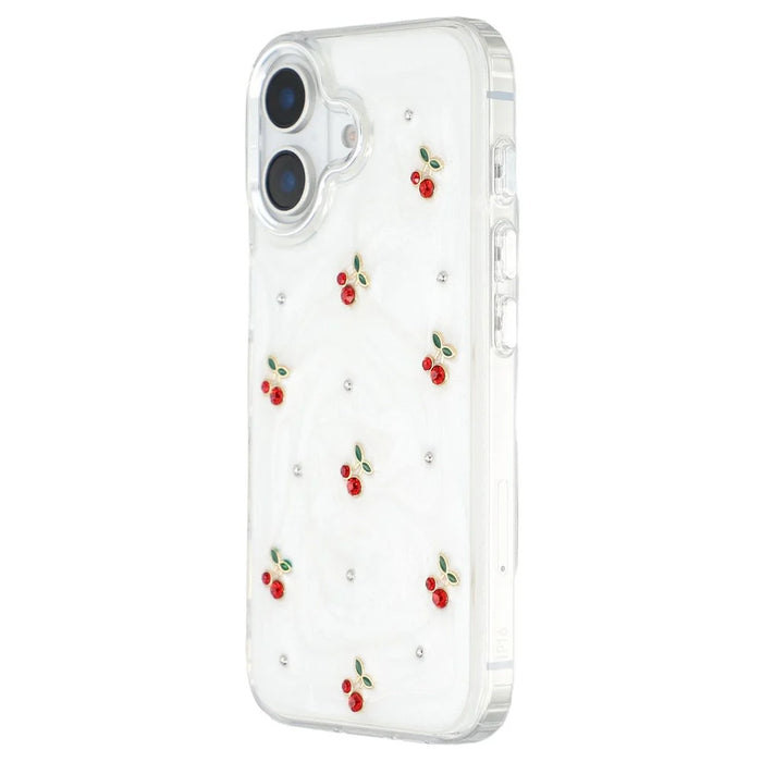 For iPhone 16 Case 3D Epoxy Cherry Design Soft TPU Back Cover - 4