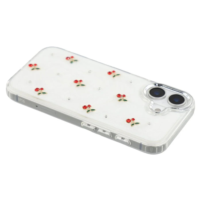 For iPhone 16 Case 3D Epoxy Cherry Design Soft TPU Back Cover - 5