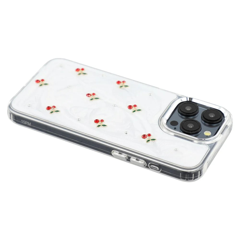 For iPhone 15 Pro Max Case 3D Epoxy Cherry Design Soft TPU Back Cover - 5