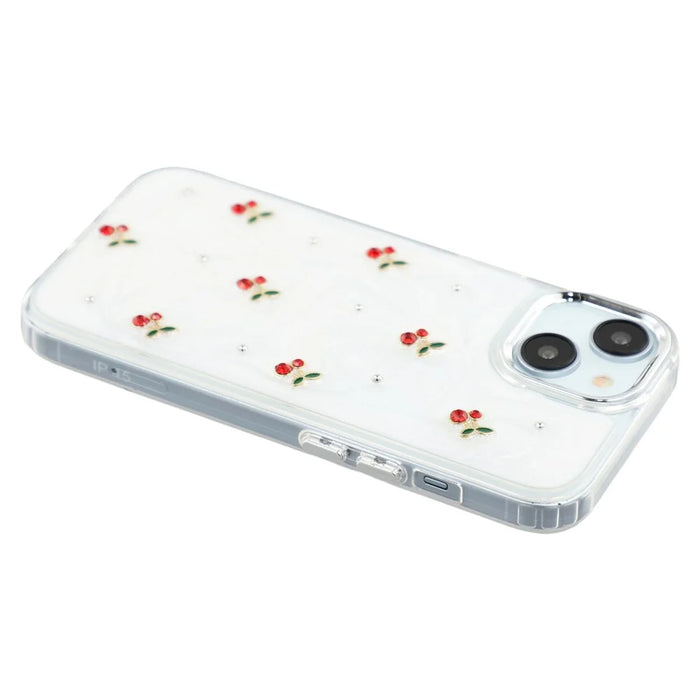 For iPhone 15 Case 3D Epoxy Cherry Design Soft TPU Back Cover - 5