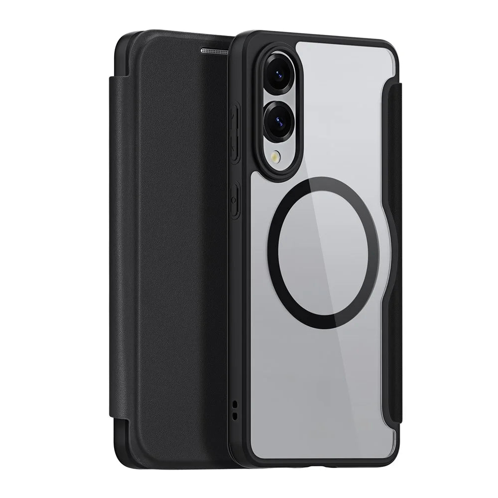 DUX DUCIS For Samsung Galaxy S25 Edge Leather Case  Skin X Pro Series Flip Cover Magnetic Case - Black - 1