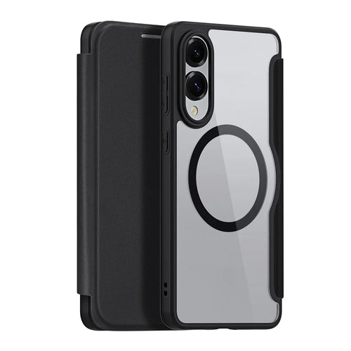 DUX DUCIS For Samsung Galaxy S25 Edge Leather Case  Skin X Pro Series Flip Cover Magnetic Case - Black - 1