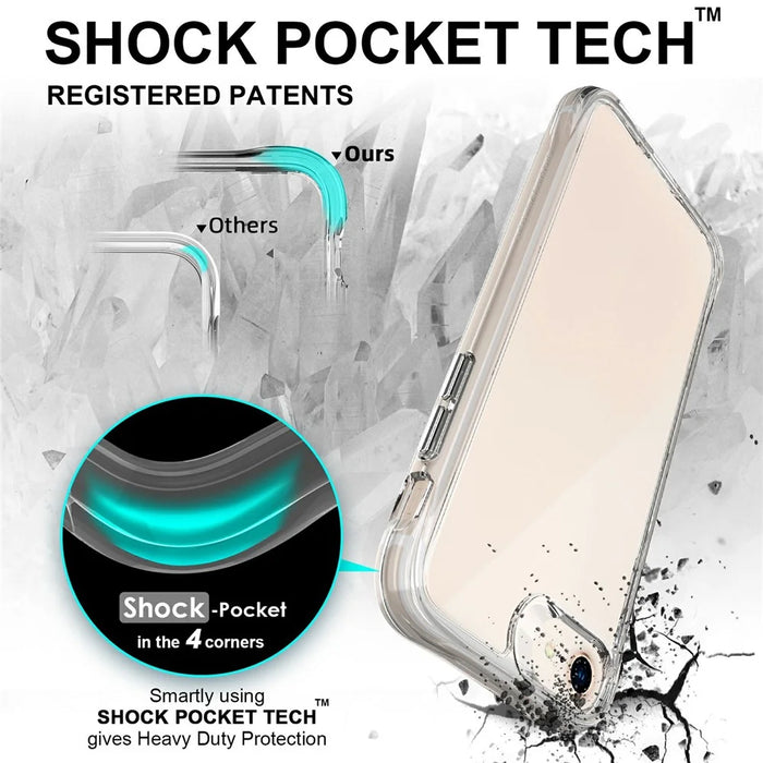 For iPhone 17e / 16e Case PC+TPU Dropproof Transparent Phone Cover - 3