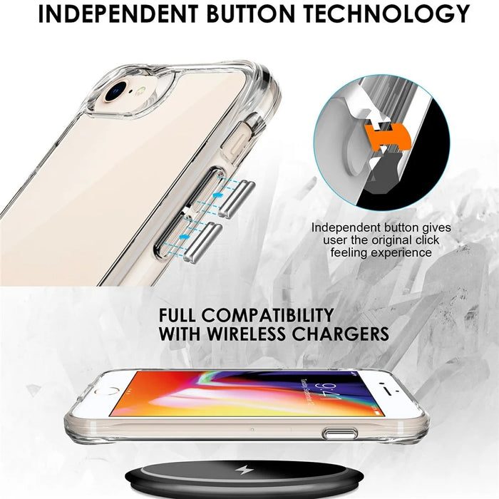 For iPhone 17e / 16e Case PC+TPU Dropproof Transparent Phone Cover - 4