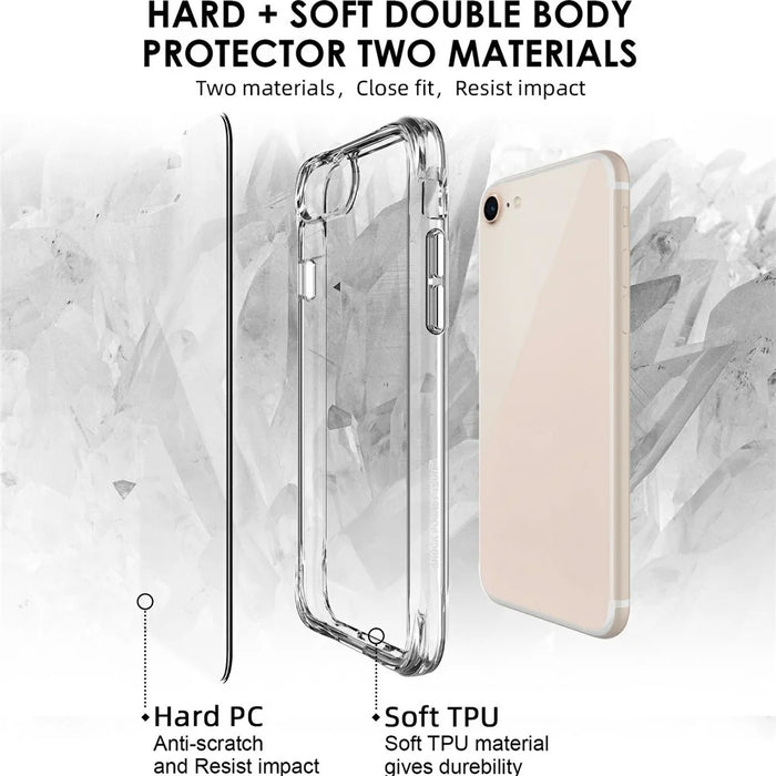For iPhone 17e / 16e Case PC+TPU Dropproof Transparent Phone Cover - 5