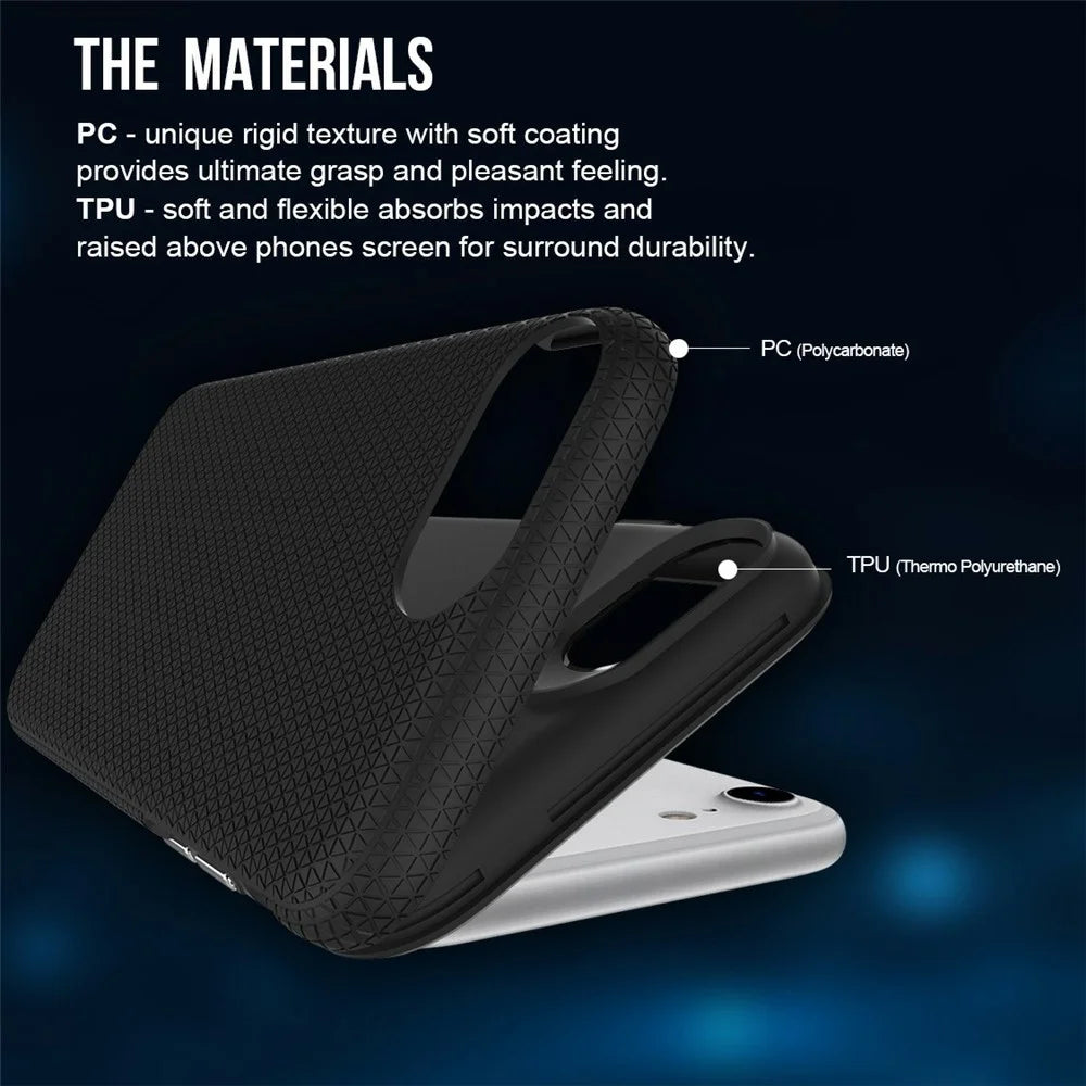 For iPhone 17e / 16e Case TPU + PC Four Corner Anti-Drop Phone Cover - Black - 3
