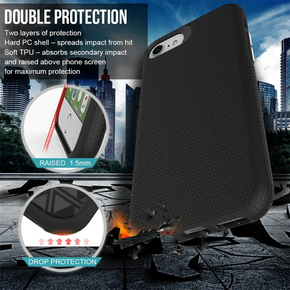 For iPhone 17e / 16e Case TPU + PC Four Corner Anti-Drop Phone Cover - Black - 4
