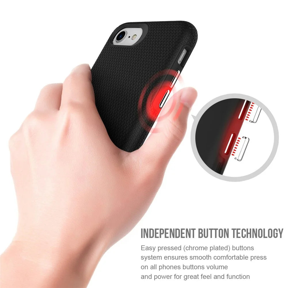 For iPhone 17e / 16e Case TPU + PC Four Corner Anti-Drop Phone Cover - Black - 5