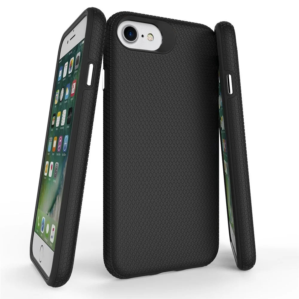 For iPhone 17e / 16e Case TPU + PC Four Corner Anti-Drop Phone Cover - Black - 7