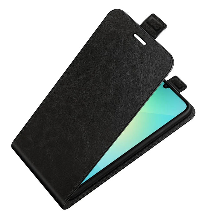 For Samsung Galaxy A06 5G Case with Card Slots Vertical Flip Leather Phone Cover - Black - 4