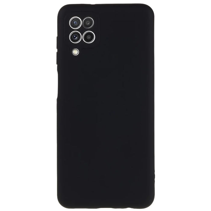 For Samsung Galaxy A12 / M12 / A12 Nacho 4G Liquid Silicone Texture Cellphone Drop-proof Cover 2.0mm Thick Arc Edge TPU Case - Black - 1