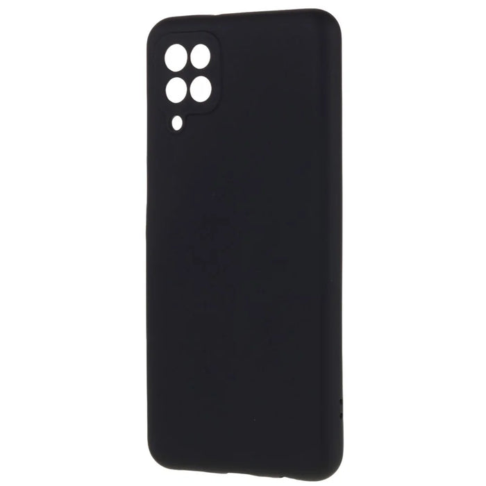 For Samsung Galaxy A12 / M12 / A12 Nacho 4G Liquid Silicone Texture Cellphone Drop-proof Cover 2.0mm Thick Arc Edge TPU Case - Black - 3