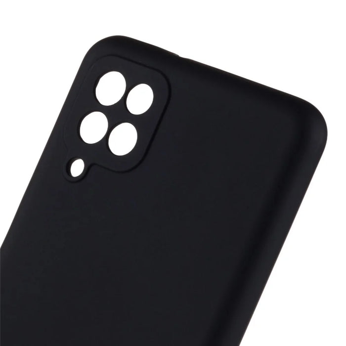For Samsung Galaxy A12 / M12 / A12 Nacho 4G Liquid Silicone Texture Cellphone Drop-proof Cover 2.0mm Thick Arc Edge TPU Case - Black - 7