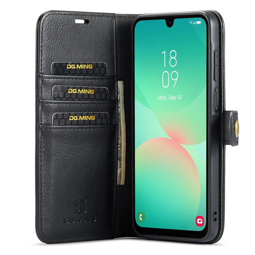 DG.MING for Samsung Galaxy A26 5G Case Detachable Split Leather Phone Cover - Black - 2