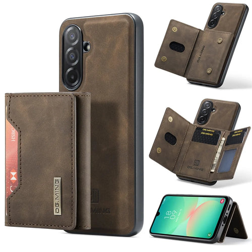 DG.MING M2 Series for Samsung Galaxy A26 5G Case PU + PC + TPU Phone Cover Detachable Wallet - Coffee - 1
