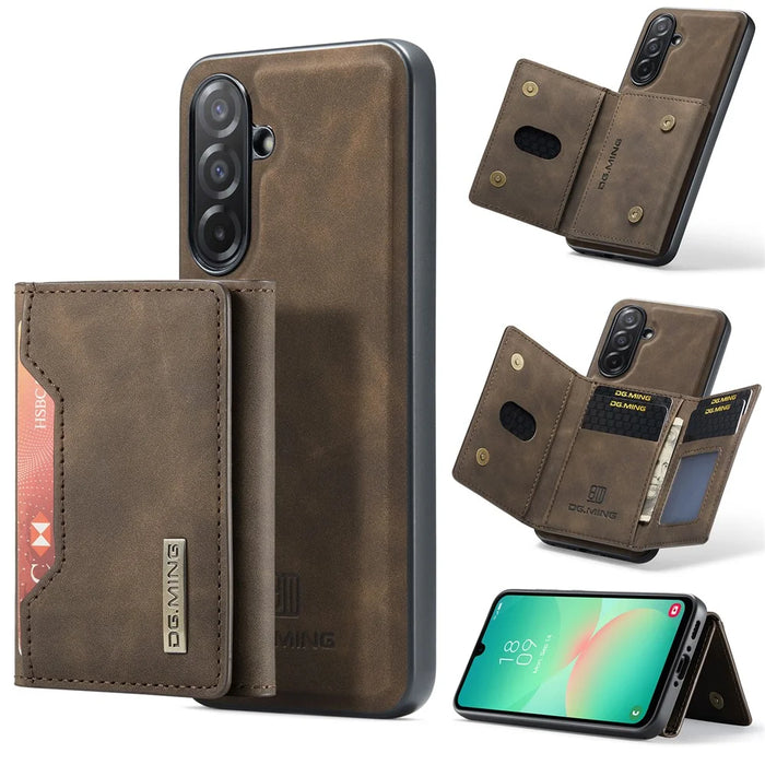 DG.MING M2 Series for Samsung Galaxy A26 5G Case PU + PC + TPU Phone Cover Detachable Wallet - Coffee - 1