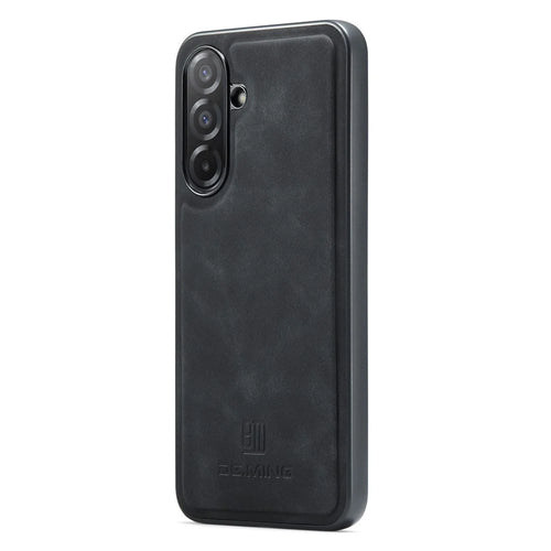 DG.MING For Samsung Galaxy A26 5G Case PU Leather Covered PC + TPU Hybrid Phone Shell - Black - 1